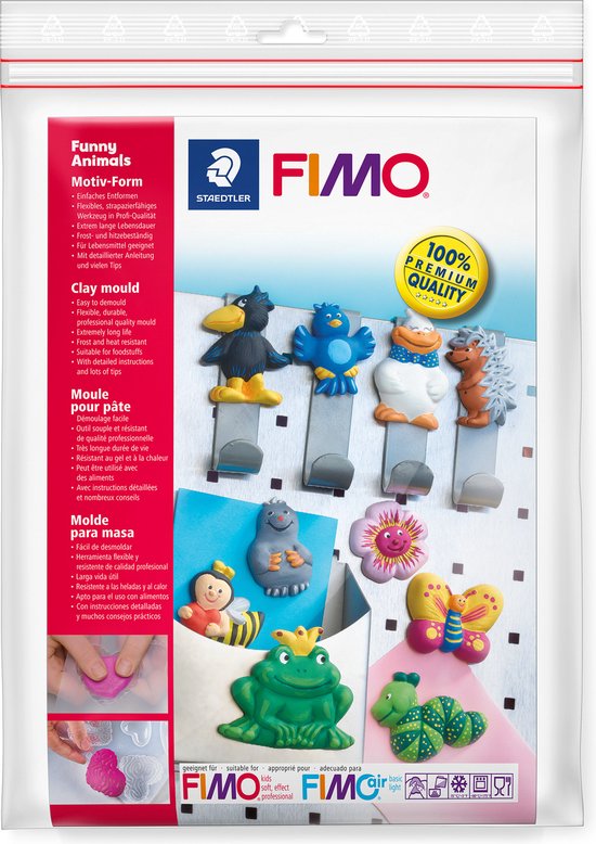 FIMO kleivorm - leuke dieren - 10 motieven - 