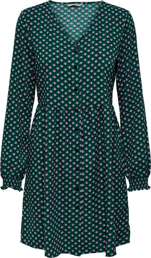 ONLY ONLJADE L/S V-NECK DRESS PTM Dames Jurk - Maat XS