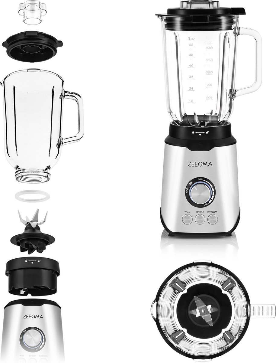 ZEEGMA Grand Vitamine - Blender - Moteur puissant de 1600W - 3