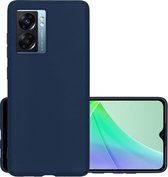 Hoes Geschikt voor OPPO A77 Hoesje Cover Siliconen Back Case Hoes - Donkerblauw
