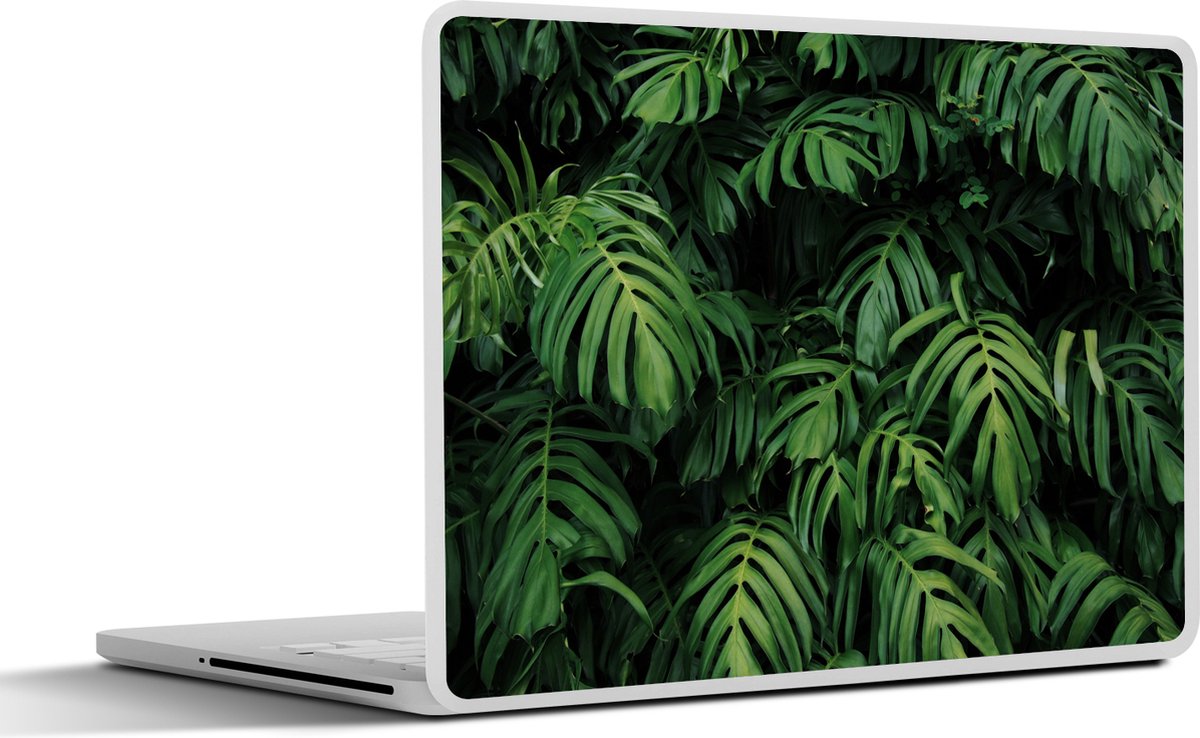 Laptop sticker - 14 inch - Bladeren - Monstera - Abstract - Meisjes - Kinderen - Jongens - 32x5x23x5cm - Laptopstickers - Laptop skin - Cover