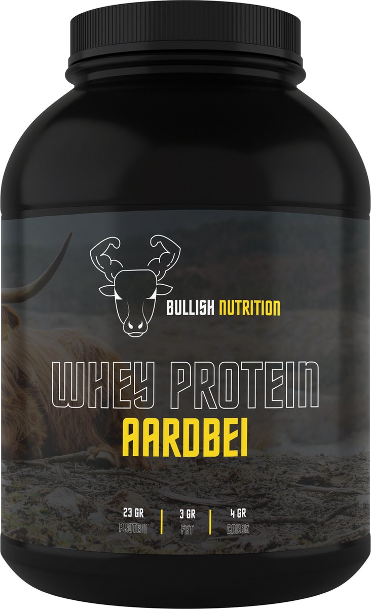 Bullishnutrition - Shake - Whey proteïne aardbei - pot 1000 gram