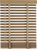 Woonexpress Houten Jaloezie Naturel - 80x210 cm (BxH) - Raamdecoratie - Lamelbreedte 50 mm - inc. Bedieningskoord en Draaistang - Eenvoudig op maat maken en monteren