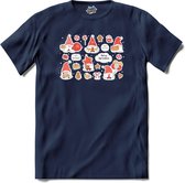 Kerst gnomies - T-Shirt - Meisjes - Navy Blue - Maat 12 jaar