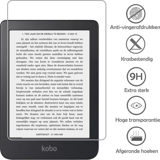 Kobo Clara 2E Screenprotector Bescherm Glas Gehard Screen Protector (6 inch)