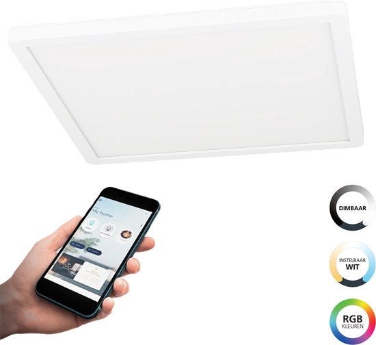 EGLO connect.z Rovito-Z Smart Plafondlamp - 29,5 cm - Wit - Instelbaar RGB & wit licht - Dimbaar - Zigbee