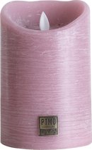 PTMD Led kaars rustiek rose beweegbare vlam met timer M - PTMD LED Light Candle rustic pink moveable flame - M - Met timer - Diameter 7,5 cm - Hoog 15 cm
