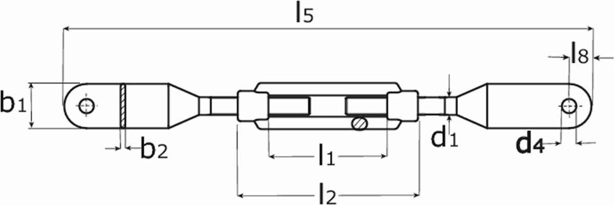 Blad Spanschroef - Draadspanner - M12 - Verzinkt (GERE-01787)