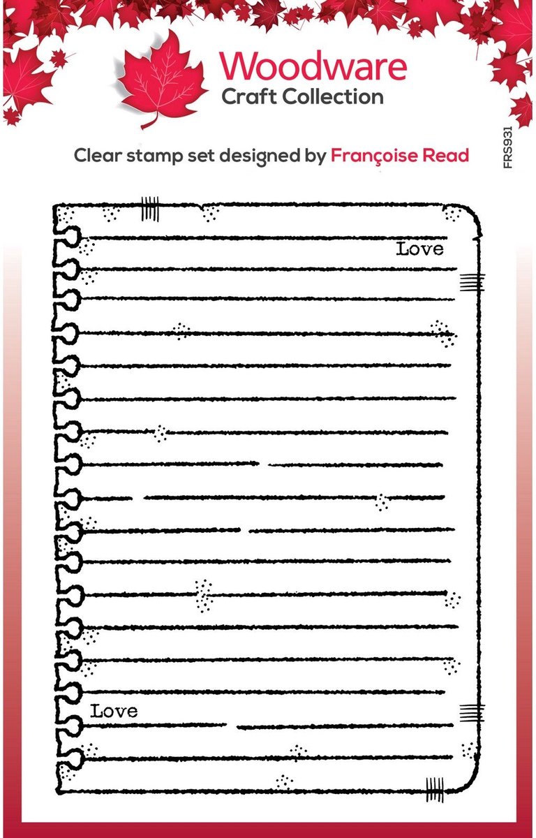 Woodware Clear Singles Stamp Scrap Note Book Page 10,16x15