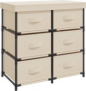 vidaXL - Opbergkast - met - 6 - lades - 55x29x55 - cm - staal - crèmekleurig