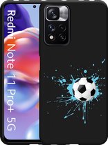 Xiaomi Redmi Note 11 Pro+ Hoesje Zwart Soccer Ball - Designed by Cazy