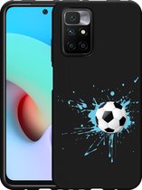 Xiaomi Redmi 10 2022 Hoesje Zwart Soccer Ball - Designed by Cazy