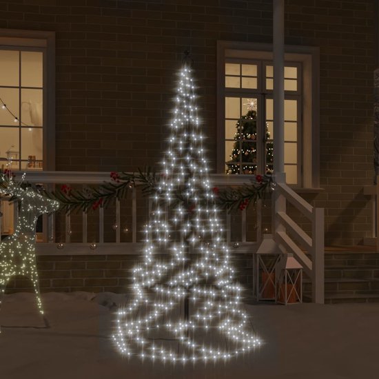 Kerstboom op vlaggenmast koud wit 200 leds 180 cm