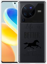 Vivo X80 Pro Hoesje Life is Better with Horses - Designed by Cazy