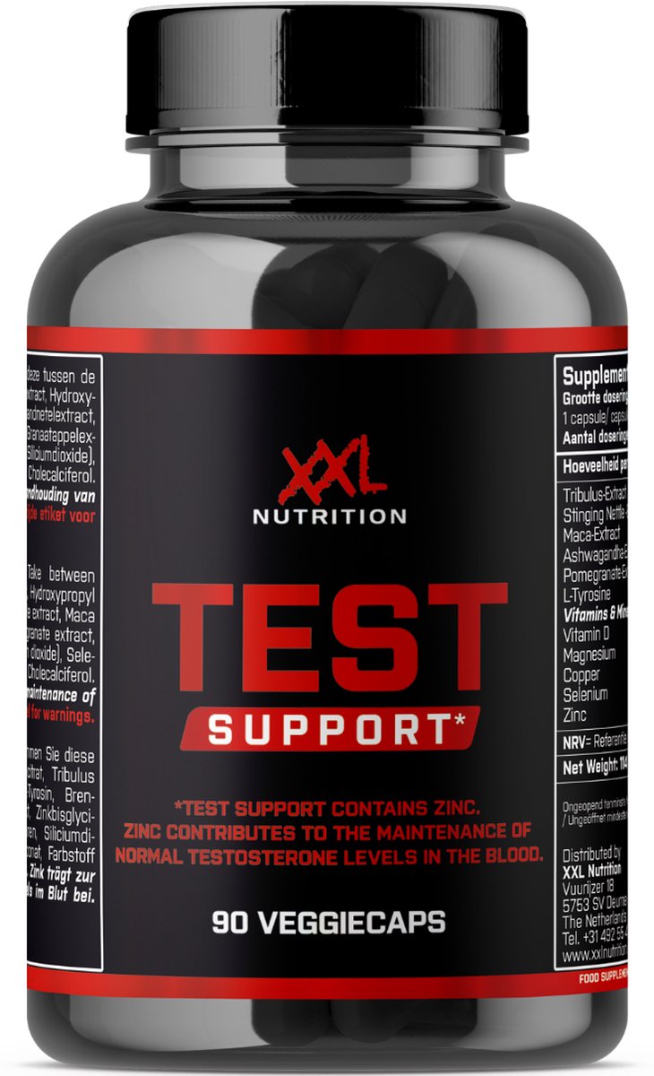 XXL Nutrition - Test Support - T-Booster Supplement met Zink -Testosteron Booster - 90 Capsules