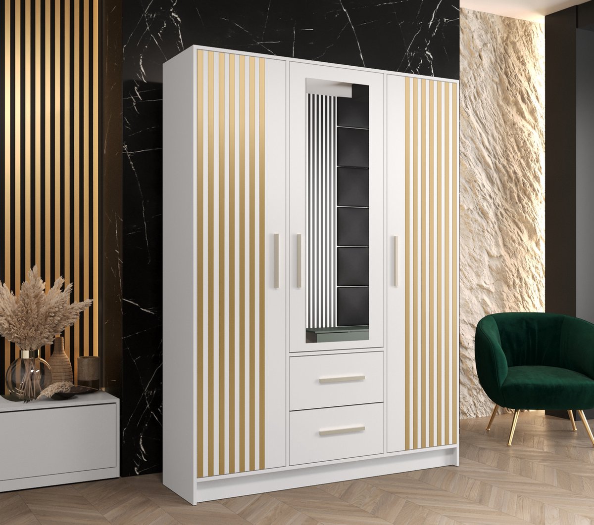 Hangmeubel, Spiegelkast, Wandgarderobe Voor De Entree, Met Lade Spiegel En Legplank In Moderne Stijl Gangkast