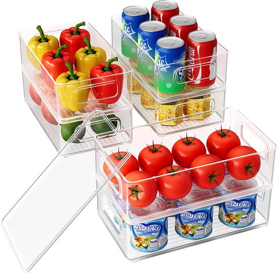 Boîtes De Conservation Réutilisables Pour Frigo - Protège-tomate Et Porte-citron - En Plastique, étanches, économisent L'espace