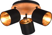 LED Plafondspot - Plafondverlichting - Torna Torry - E14 Fitting - 3-lichts - Rond - Mat Bruin - Aluminium