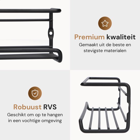Comforder Spice Rack Étagères à épices - Spice Organizer - 4 Spice Racks - for 24 Pots d'herbes aromatiques - Zwart
