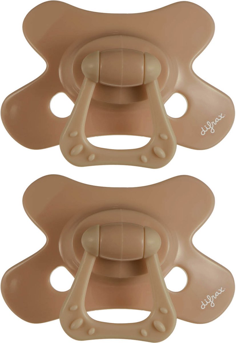 Goedkoopste Difrax Natural Fopspeen 6 Maanden - Bruin - 2 Stuks, Siliconen Speen, Gemakkelijk te Accepteren