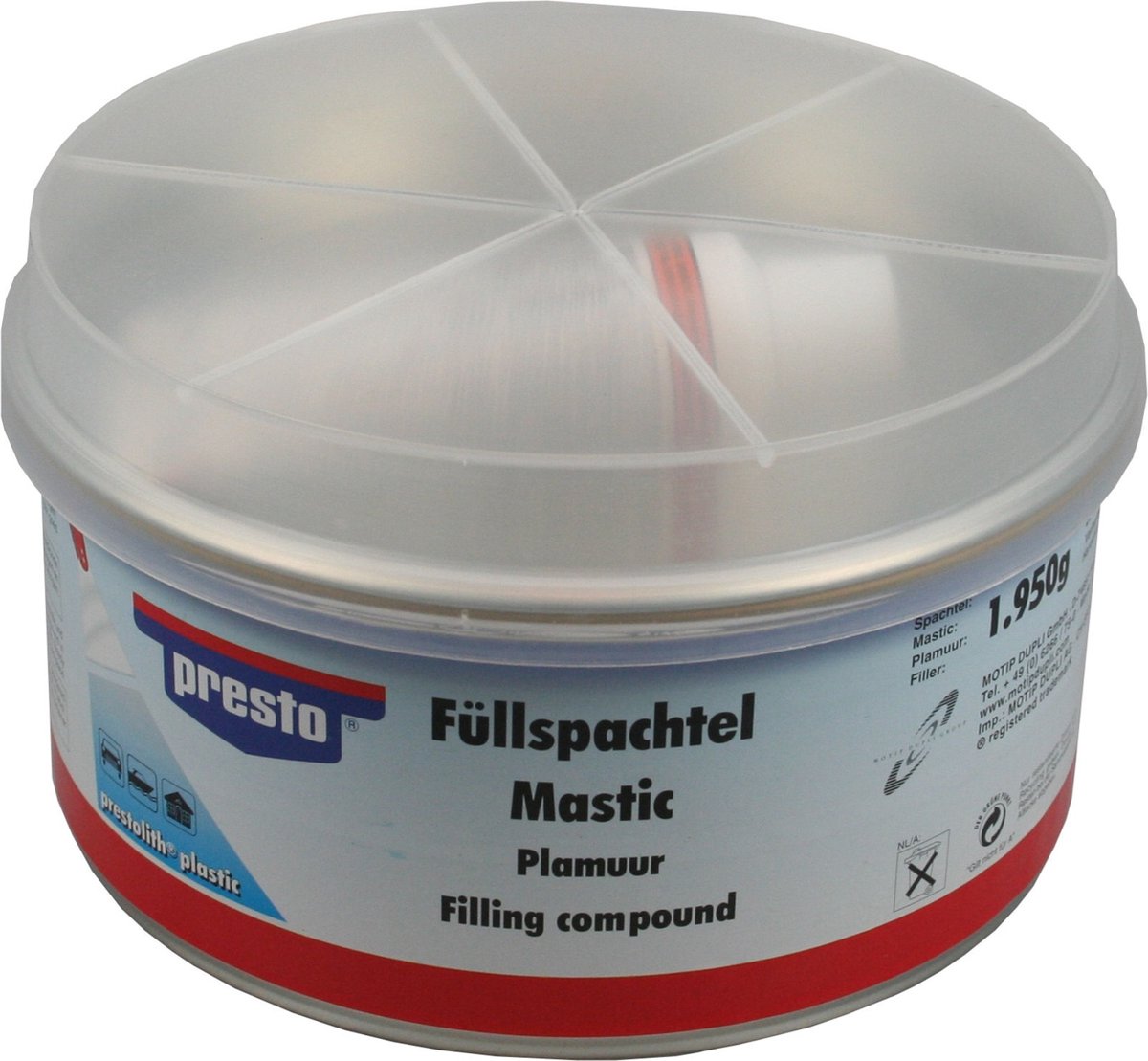 Presto Polyesterplamuur - met minerale vulstoffen - 2 kilo - oker - veelzijdig gebruik