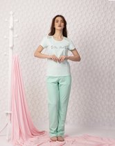 VANILLA - Tres Belle dames pyjama - Pyjamasets - Egyptisch katoen - Mintgroen - 8909 - XL