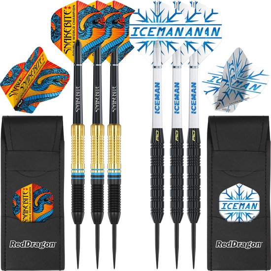 RED DRAGON - Peter Wright Snakebite V Gerwyn Price Iceman DWC: Brass Dartpijlen Professioneel - 22 gram van Red Dragon — afbeelding 2