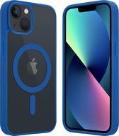 ShieldCase geschikt voor Apple iPhone 13 Magneet hoesje transparant gekleurde rand - blauw - Shockproof backcover hoesje - Hardcase hoesje - Siliconen hard case hoesje met Magneet ondersteuning