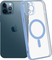 ShieldCase geschikt voor Apple iPhone 12 / 12 Pro hoesje transparant Magneet metal coating - blauw