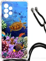 Silicone Back Cover Geschikt voor Samsung Galaxy A53 Smartphone hoesje met doorzichtige rand Vissen