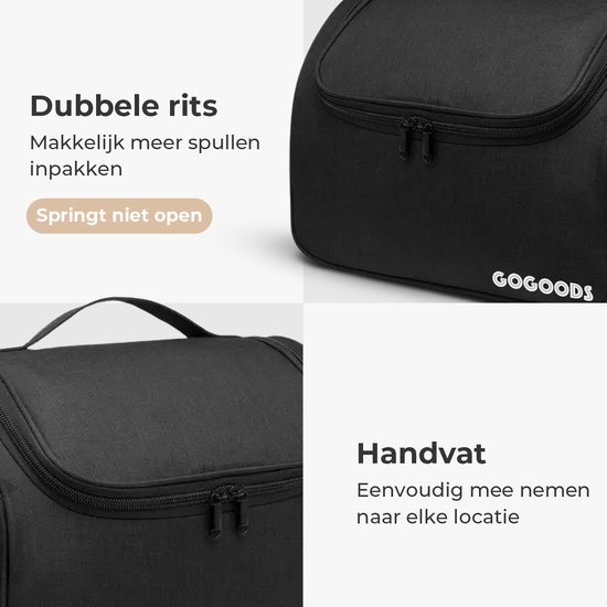 GoGoods® Toilettas - Luxe Travel Organizer - Met Haak - Dames - Heren