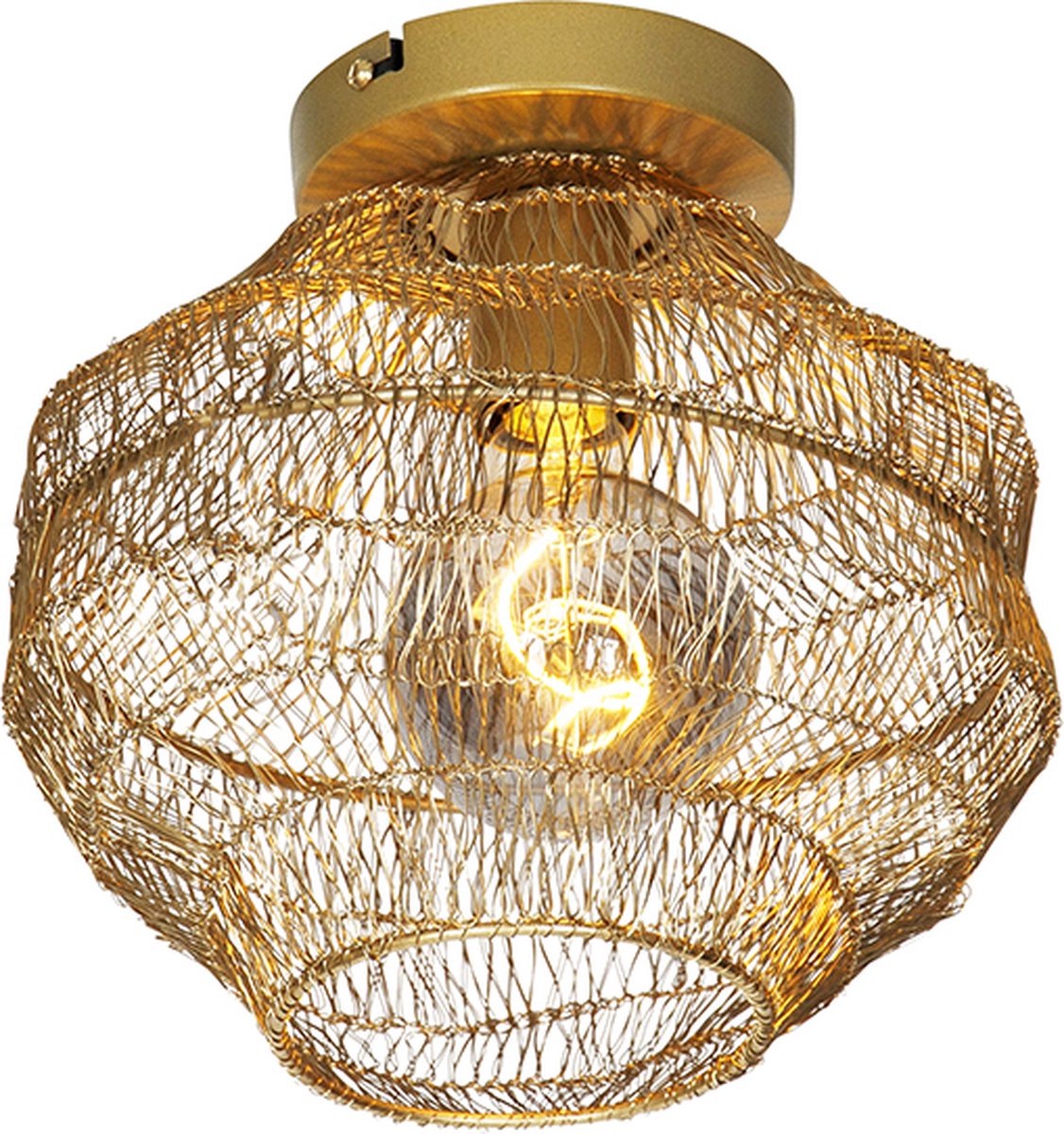 QAZQA vadi - Oosterse Plafondlamp - 1 lichts - Ø 250 mm - Goud/messing - Woonkamer | Slaapkamer | Keuken - QAZQA