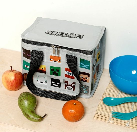 Puckator Petit sac isotherme lunch/six pack - 2 pcs - Impression Minecraft - 21 x 15 cm - 4,4 L