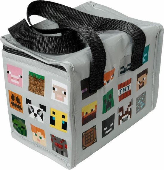 Puckator Petit sac isotherme lunch/six pack - 2 pcs - Impression Minecraft - 21 x 15 cm - 4,4 L
