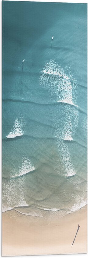WallClassics - Vlag - Golven in Zeewater - 30x90 cm Foto op Polyester Vlag