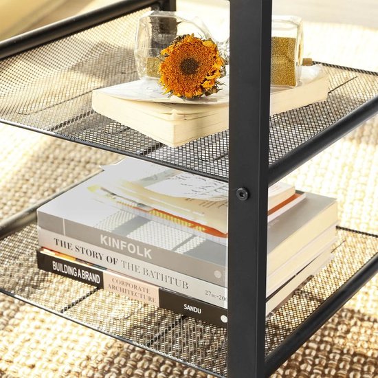 COSTWAY Bijzettafel met 2 niveaus, salontafel