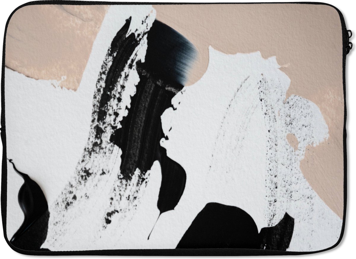 Laptophoes - Zwart - Verf - Abstract - Laptop - Laptop sleeve - 14 Inch - Laptop beschermhoes