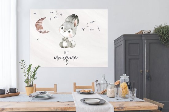 Affiche enfant - Citations - Enfants - Soyez unique - Garçons - Filles - Aquarelle - Affiche chambre d'enfant - Décoration murale filles - 160x120 cm - Décoration pour chambres d'enfants