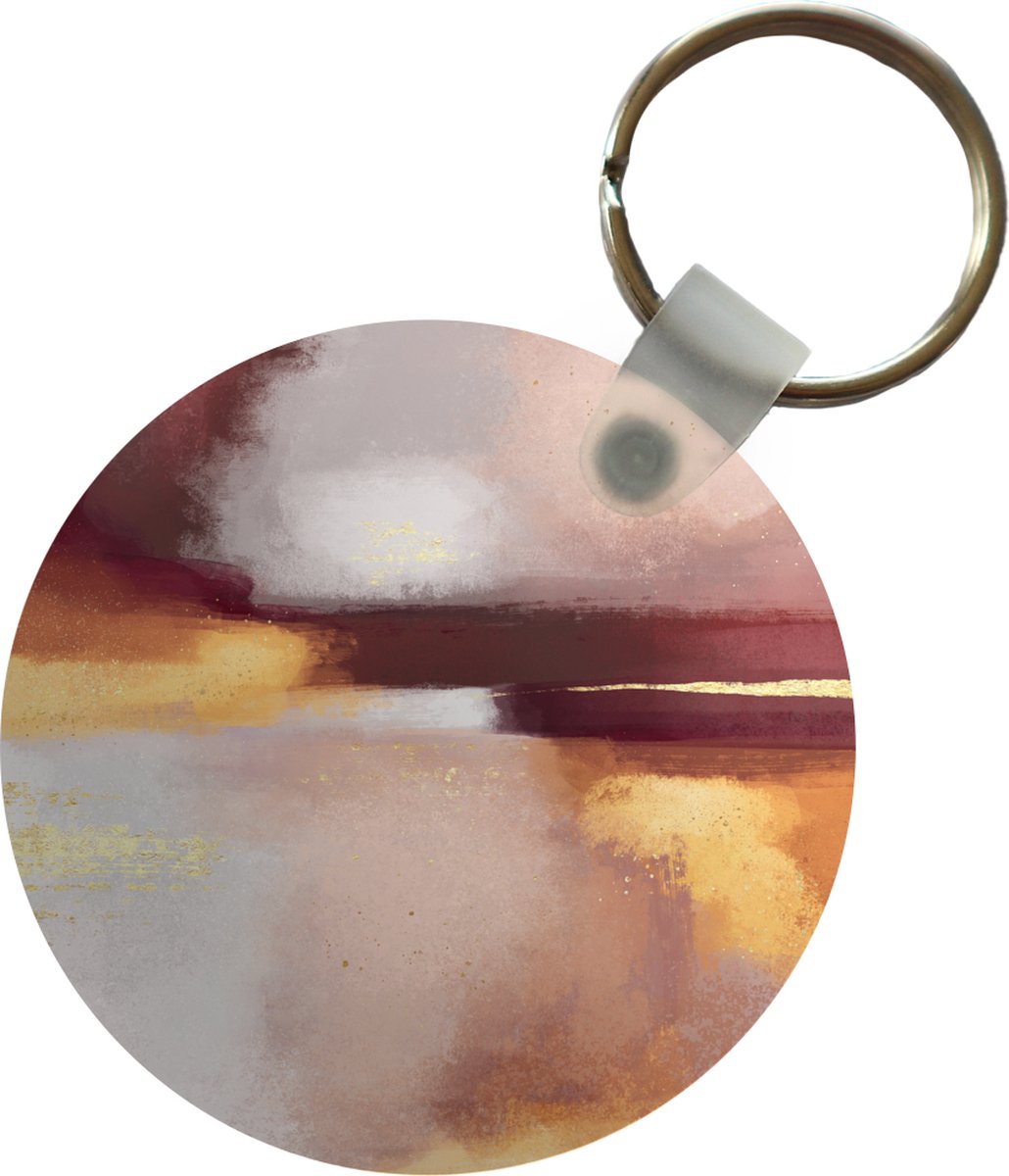 Sleutelhanger - Verf - Abstract - Pastel - Plastic - Rond - Uitdeelcadeautjes