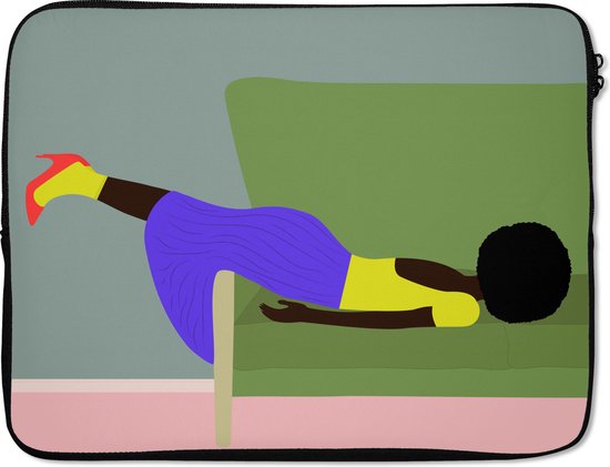 Housse pour ordinateur portable - Femme - Canapé - Rétro - Ordinateur portable - Housse pour ordinateur portable - 15 6 pouces - Housse pour ordinateur portable