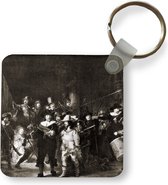 Sleutelhanger - Uitdeelcadeautjes - De Nachtwacht in zwart-wit - Rembrandt van Rijn - Plastic