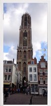 Deurposter 80x205 cm - Deursticker Utrecht - Domtoren - Wolken - Meubelfolie zelfklevend - Deurfolie woonkamer - Interieurfolie fotobehang - Deur plakfolie - Deurstickers - Deurbehang sticker - Kamer decoratie