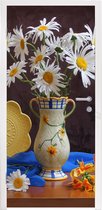 Deurposter 90x205 cm - Deursticker Stilleven - Margriet - Bloemen - Meubelfolie zelfklevend - Deurfolie woonkamer - Interieurfolie fotobehang - Deur plakfolie - Deurstickers - Deurbehang sticker - Kamer decoratie