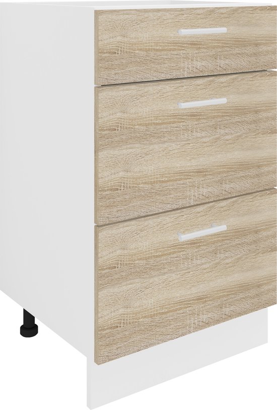 VCM Meuble de cuisine Largeur 50 cm Meuble bas à tiroirs Aménagement de cuisine Esilo Meuble de cuisine Largeur 50 cm Meuble bas à tiroirs Aménagement de cuisine Esilo