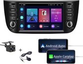 Boscer® Autoradio - Geschikt voor Fiat Punto 2010-2016 & Linea 2012-2015 - Apple Carplay & Android Auto - Android 11 - 6,2 Inch HD Navigatiesysteem - 2 + 32GB - Zwart - Achteruitrijcamera & Microfoon