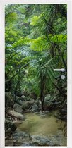 Deursticker Riviertje in tropische jungle - 90x205 cm - Deurposter