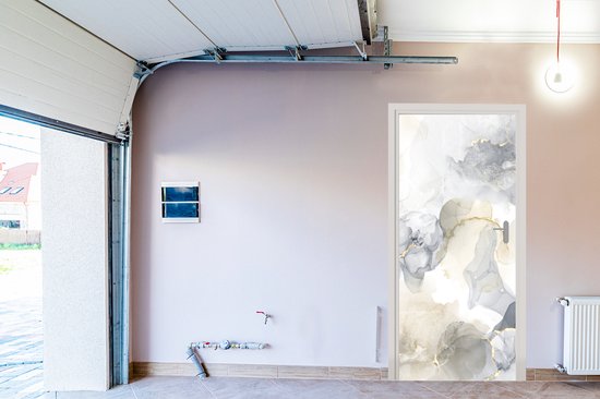 Sticker mural effet marbre - Or - Zwart - 75 x 205 cm - Affiche de porte
