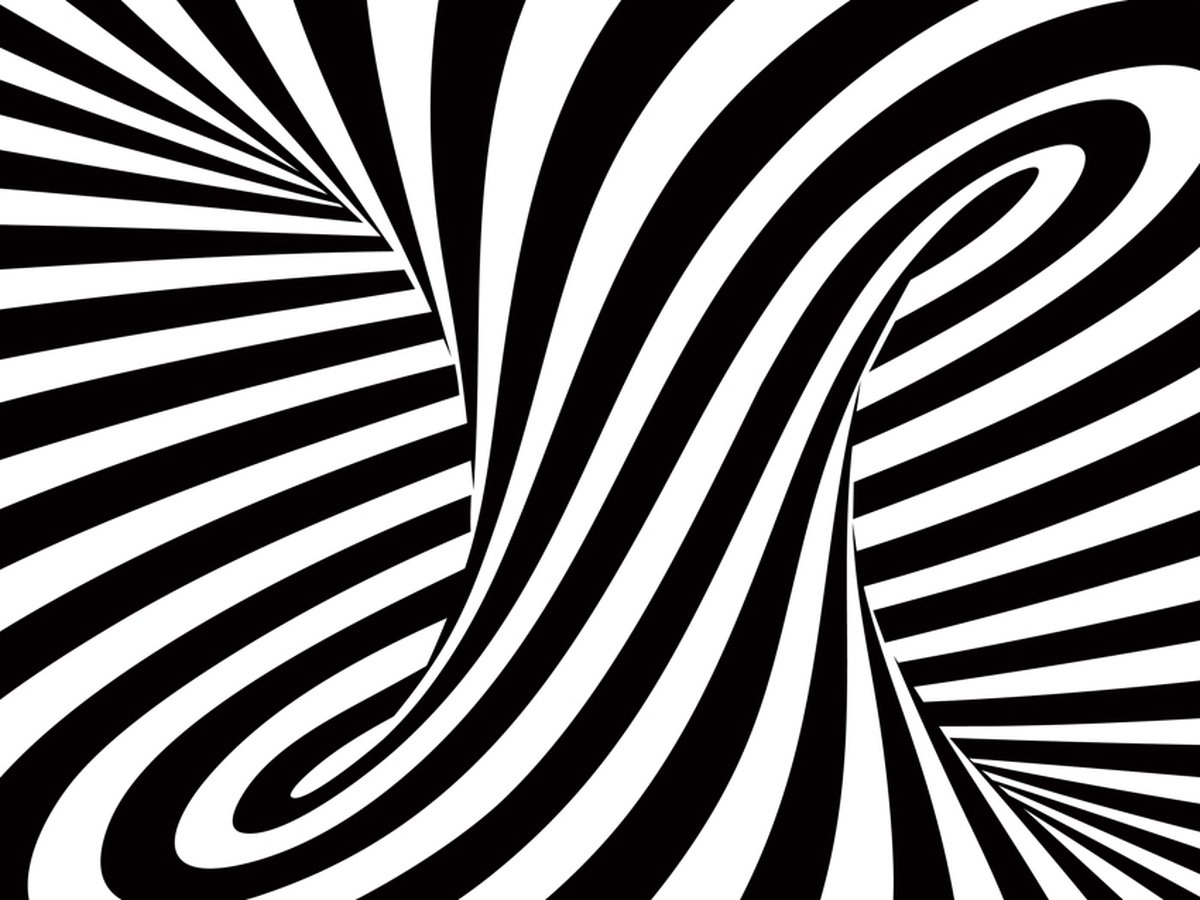 Fotobehang - Op Art: zwart en wit.