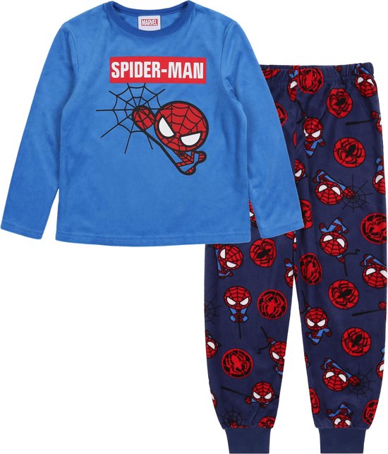 MARVEL Spider-Man - Marineblauwe Pyjama voor Jongens met Lange Mouwen / 122