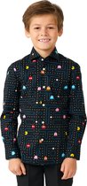 OppoSuits SHIRT LS PAC-MAN Boys - Kids Overhemd - PAC-MAN Overhemd - Carnaval - Zwart - Maat 6 Jaar